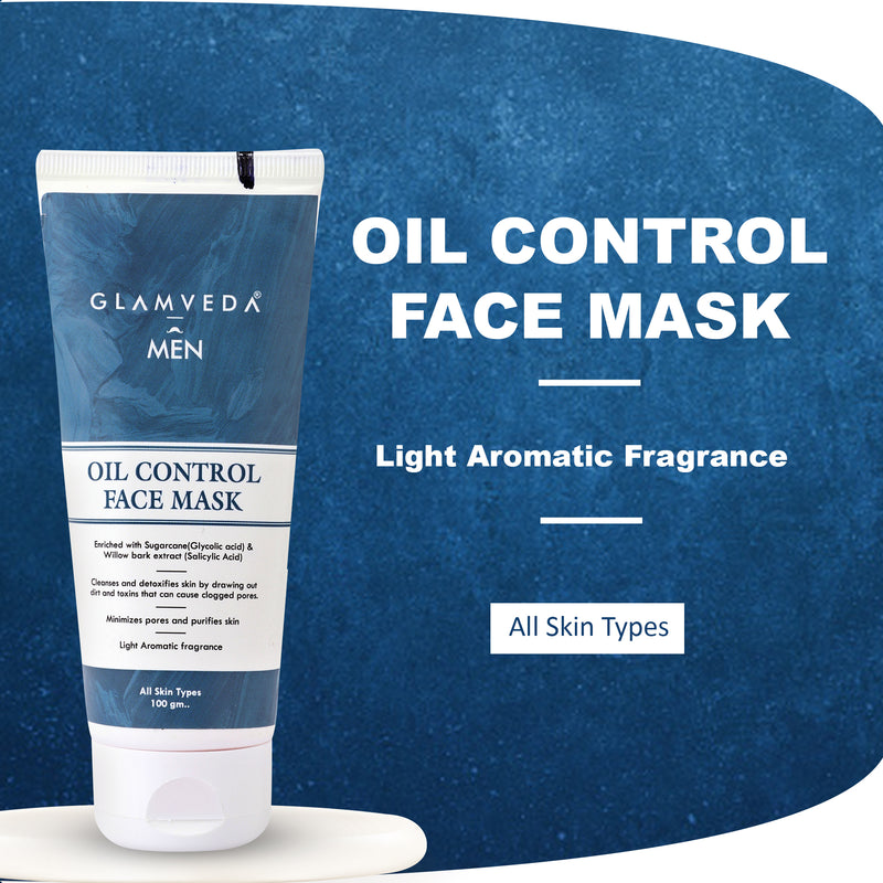 Glamveda Men Oil Control With AHA, BHA & Niacinamide Face Mask