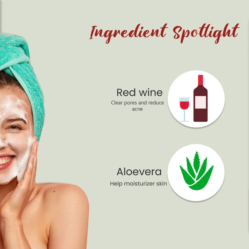 Glamveda Red Wine Advance Anti Ageing Face Wash Ingredients 