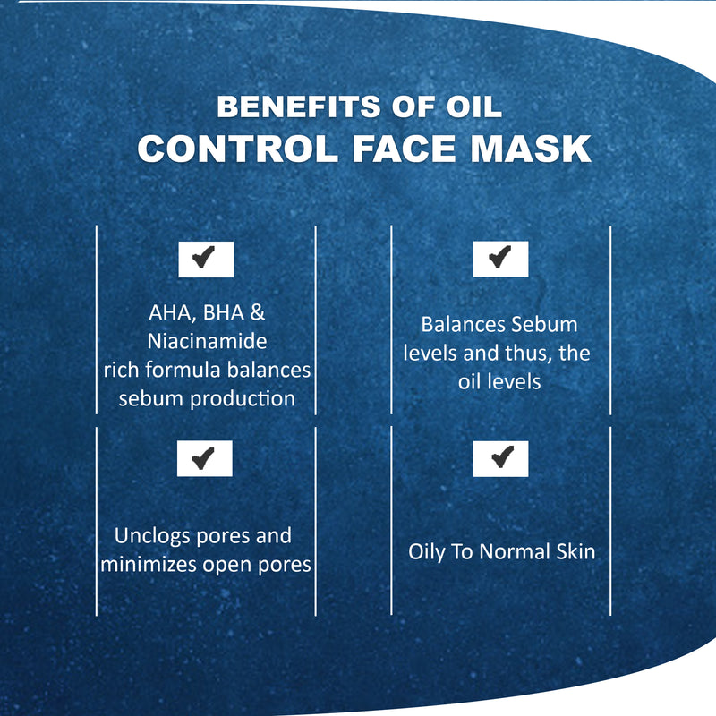 Glamveda Men Oil Control With AHA, BHA & Niacinamide Face Mask Benefits