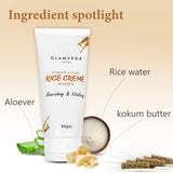 Ingredients of Glamveda rice water hydrate & glow cream mask