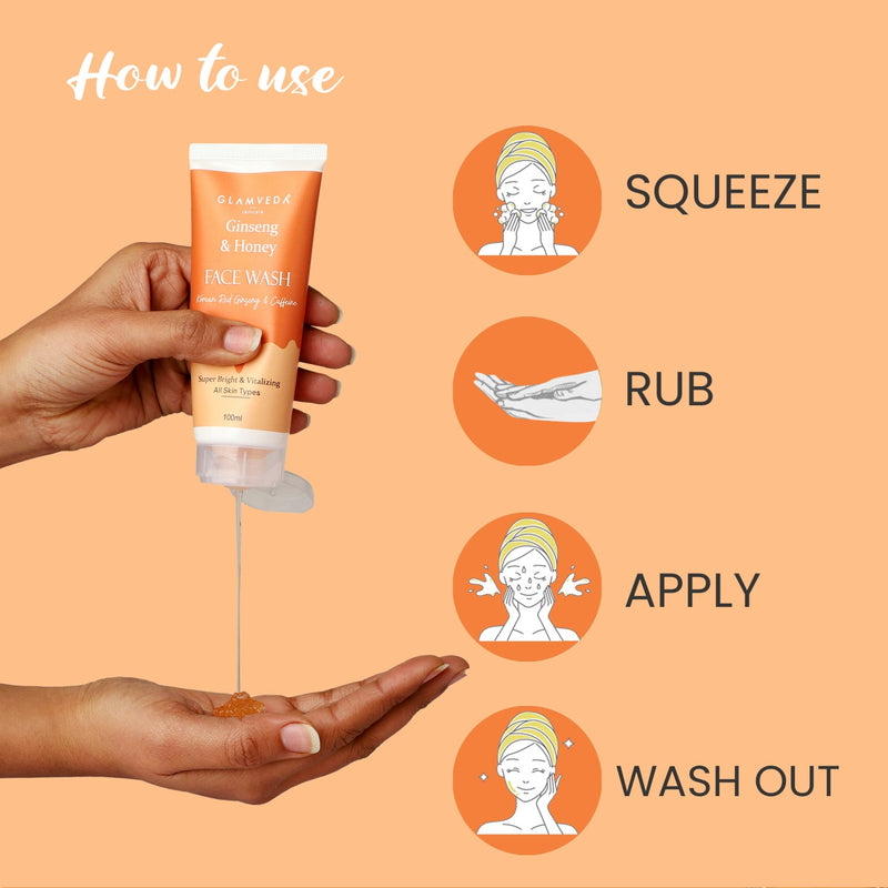 How to apply of Glamveda Korean Ginseng & Honey Vitalizing Face Wash
